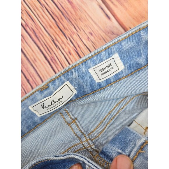 KanCan Signature High Rise Extreme Flare Jeans 23 x 33 Blue Stretch Denim - Picture 4 of 9